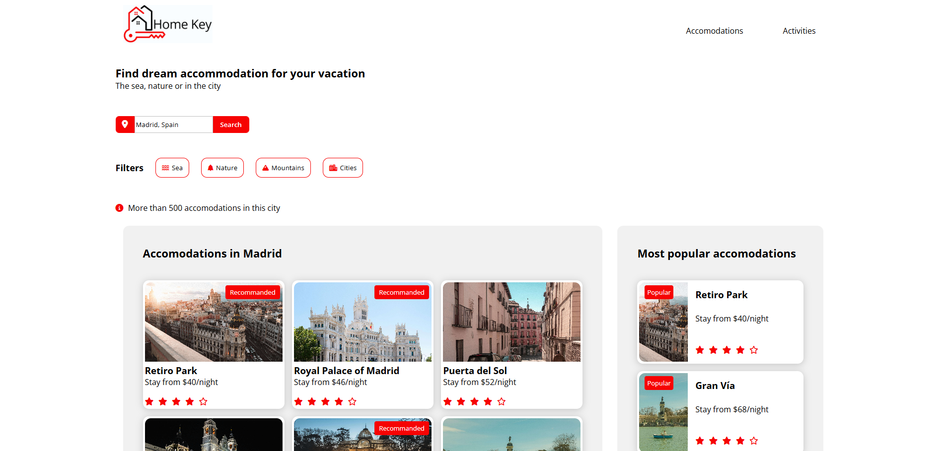 Image du projet Site vitrine "Homekey"